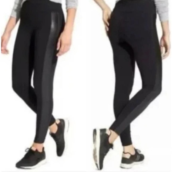 Athleta | Faux Leather Side Stripe Legging | Black | Size 1X - Picture 1 of 6